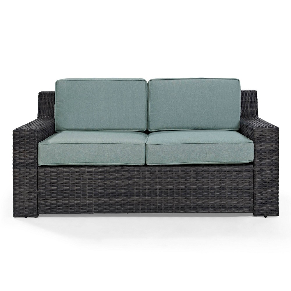 Photos - Garden Furniture Crosley Beaufort Outdoor Wicker Loveseat - Mist  