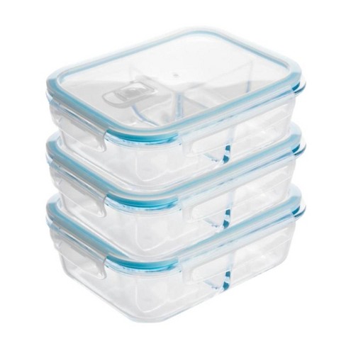Joyjolt 3-sectional Divided Food Prep Food Storage Containers With