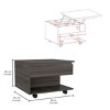 FURNIinspire Lift Up Coffee Tables Modern Wooden Conversation Table Center Table Living Room Table With Shelf, Espresso Brown, 21.6"*19.6"*15.3" - 3 of 4
