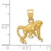 Black Bow Jewelry 14k Yellow Gold Satin and Diamond Cut Monkey Pendant - 4 of 4