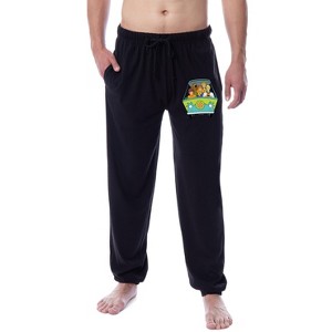 Scooby-Doo Mens' Classic Mystery Machine The Gang Jogger Pajama Pants Black - 1 of 3