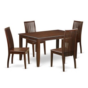 HomeStock 5-Pc Mahogany Finish Solid Wood Top - Dining Room Set - Seats 4 - 1 of 4