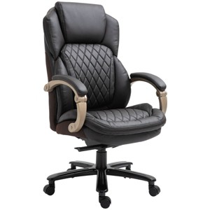 Big and Tall Executive Office Chair with Wide Seat, Computer Desk Chair with High Back Diamond Stitching, Adjustable Height & Swivel Wheels - 1 of 4