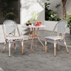 Tangkula 3 Piece French Bistro Table Chair Set Outdoor Wicker Round Table & 2 Dining Chairs - 2 of 4