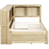 QingMoon Twin Size Daybed with Trundle, Wooden Platform Bed with L-Shaped Bookcases and USB Ports, Kids Bed Frame for Bedroom, Living Room - 3 of 4