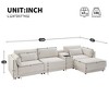 124" Chenille Modular L-Shaped Sectional Sofa with Storage Console, Movable Ottoman, USB & Wireless Charging - 2 of 4
