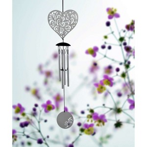 Woodstock Windchimes Flourish Chime Heart, Wind Chimes For Outside, Wind Chimes For Garden, Patio, and Outdoor Decor, 18"L - 1 of 4