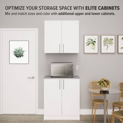 Freestanding White Office Storage Cabinet with Adjustable Shelving