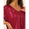 cheibear Women's Short Sleeve Mini length Striped Pajama Dress - 4 of 4