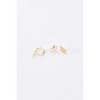 Slickblue Women's Earrings, Gold Pearl Ribbon Imitation Studs, Elegant Accent, Alloy, 0.8" Length - 3 of 3
