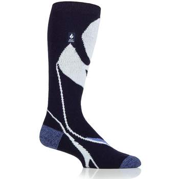 Heat Holders Ultra Lite Men's Snow Sports Mogul Long Sock  Navy/light Blue Us 7-12 | Size Men's 7-12 - Navy/light Blue