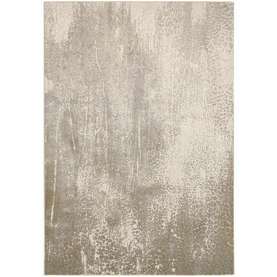 Aura Modern Abstract Ivory/Gray/Gold Area Rug