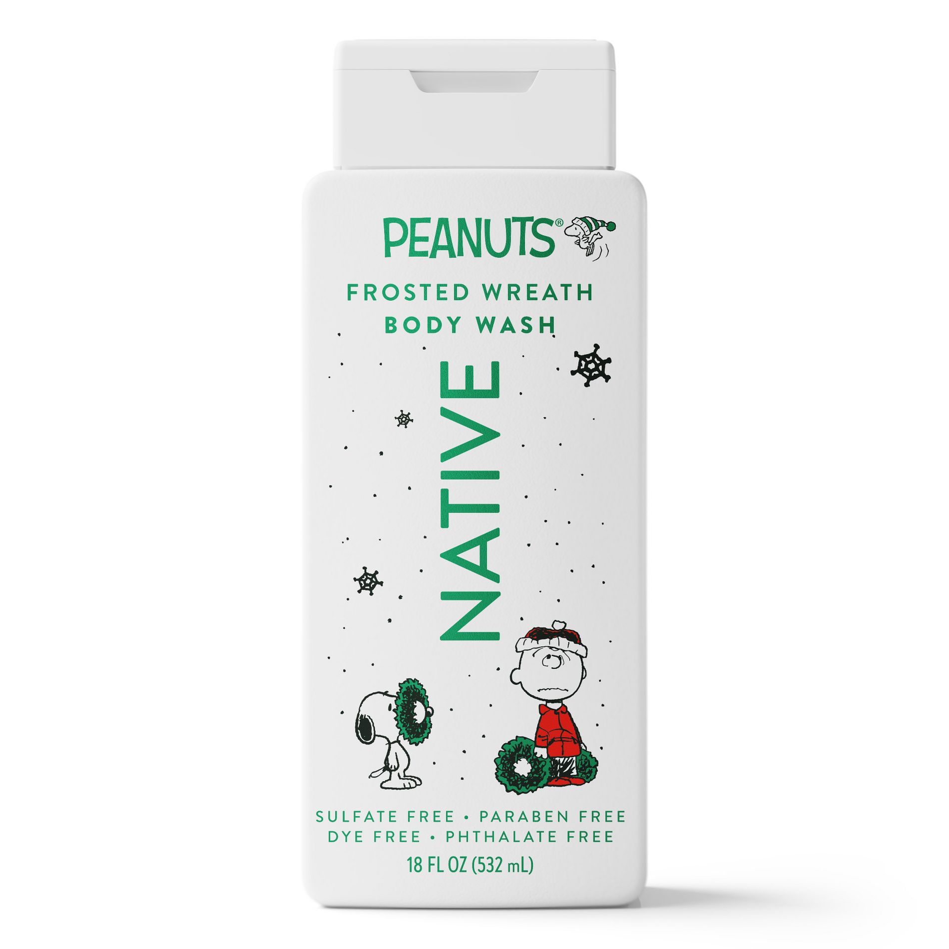 Native Peanuts Holiday Body Wash - Frosted Wreath - 18 fl oz