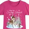 Girls' - Disney - Christmas - Up To Snow Good Fitted Short Sleeve Graphic T-Shirt - 2 of 4