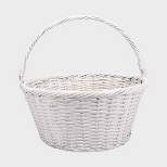 14" Round Plastic Willow Decorative Easter Basket - Spritz™