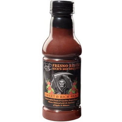 Tony Piggs Hot BBQ Sauce Fresno Reaper Flavor (19oz) Topping for Wings, Ribs & Burgers - Barbecue Sauce w Hot Sauce Heat from Fresh Peppers
