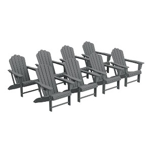 WestinTrends Highland Outdoor Patio HDPE Adirondack Chairs With Cup Holders (Set of 8) - 1 of 4