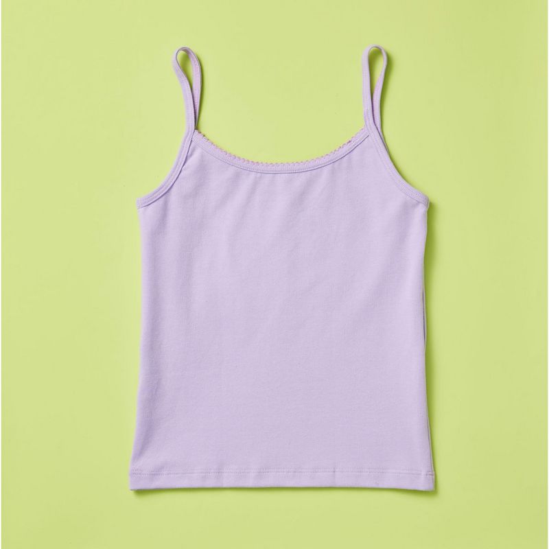 Yellowberry Girls' Premium Single-Layer Cotton Camisole Tank Top for Quality Comfort Coverage and Support, 2 of 6