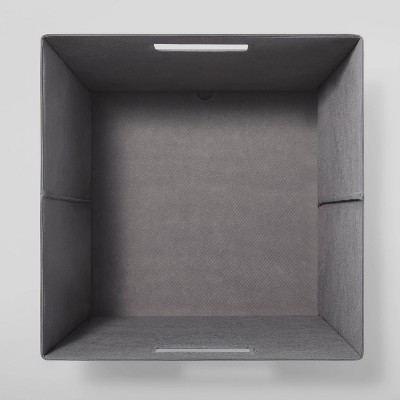 Gray 13" x 13" Fabric Storage Bin with Cutout Handles