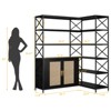 Corner Bookshelf - 6 Tier Corner Book Shelf with Storage, Farmhouse L Shaped Book-Shelf with Cabinet, Modern Industrial Bookcase for Home Office - 2 of 4