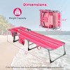 Costway Outdoor Beach Lounge Chair Folding Chaise Lounge with Pillow Blue\Blue&Green\Black\Grey\Turquoise\Pink\Beige\Light Pink - 3 of 4