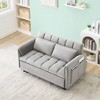 52" Velvet 2-Seater Sofa Bed with 2 Pillows & Metal Feet - 4 of 4