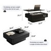 38.6" Lift-Top Fluted Coffee Table with Storage,Adjustable Height Solid Wood Veneer Modern Living Room Table-Baofuwish - 4 of 4