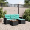 vidaXL 5 Piece Patio Sofa Set with Cushions - Black and Blue - 2 of 4