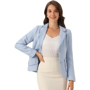 INSPIRE CHIC Women's Notch Lapel Long Sleeve Button Blazer - 1 of 4