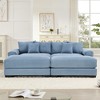 Aukfa Oversized 92" Modular Corduroy Sofa Set - Reversible Sectional Couch with Ottoman, Fabric Upholstery for Living Room - 2 of 4