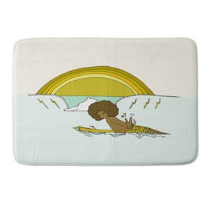 Deny Designs Surfy Birdy Buttons Kaluhiokalani 70s Surf Legend Memory Foam Bath Mat Blue - 1 of 4