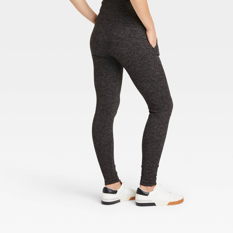Women's Cozy Hacci Leggings with Pockets - A New Day™, 2 of 3