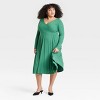 Women's Long Sleeve Rib-Knit Midi Wrap Dress - Ava & Viv™ - 3 of 3