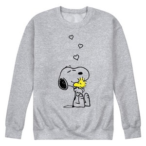 Men's - Peanuts - Snoopy and Woodstock Dance Party Graphic Fleece Sweatshirt - 1 of 4