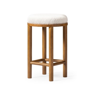 Maven Lane Clara Backless Boucle Fabric Counter Height Bar Stool