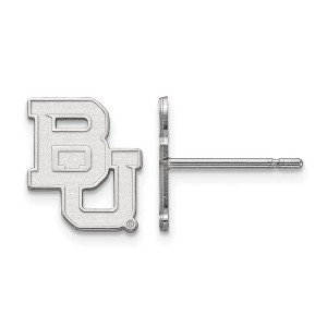 Black Bow Jewelry 10k White Gold Baylor Bears NCAA Post Earrings - 1 of 3