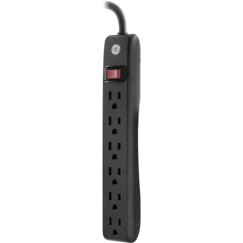GE 6 Outlet Power Strip Black/White, 4 of 8