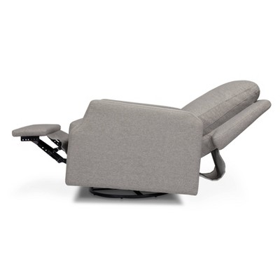 Eco-Weave Performance Grey Swivel Recliner with Velvet Accents