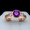 Alexandra Birthstone Ring Rose Gold Sterling Silver Purple CZ Womens Ginger Lyne Collection - 2 of 4
