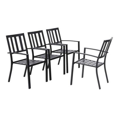 4pc Patio Stackable Metal Dining Chairs - Captiva Designs