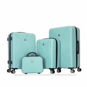 2/4pcs Luggage Set, ABS Lightweight Suitcase with 14" Makeup Box and Spinner Aircraft Wheels (14/20/24/28 Inch) 4S -ModernLuxe - 1 of 4