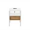 FURNIinspire Nightstands Modern End Table Side Tables With Power Outlet, Living Room Furniture, Small Side Table, White, 13.78"*15.75"*21.26" - 2 of 4