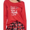Casual Nights Women's Jersey Knit Long-Sleeve Top and Mircro Fleece Bottom Pajama Set - 4 of 4