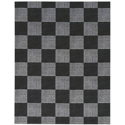 6' x 8' Sisal Outdoor Rug Black/Gray - Foss Floors: Fade & Water Resistant, Machine Made Polyester