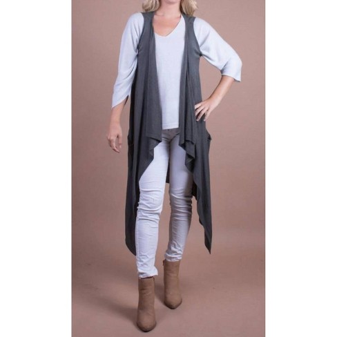 Women's Long Sleeveless Cardigan - GIGI MODA - image 1 of 3