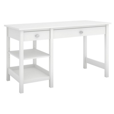 Broadview Computer Desk with Shelves Pure White - Bush Furniture