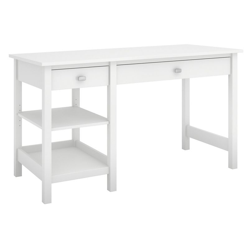 Broadview Computer Desk with Shelves Pure White - Bush Furniture, 1 of 5