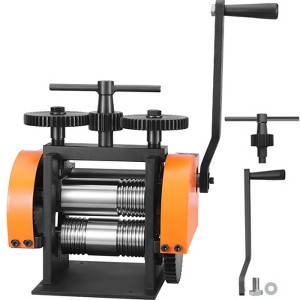 VEVOR Rolling Mill, 1.77"/45 mm Jewelry Rolling Mill Machine, 1: 2.4 Gear Ratio,3-in-1 Multi-function Rolling Mill,0-6 mm Press Thickness,Black&Orange - 1 of 4