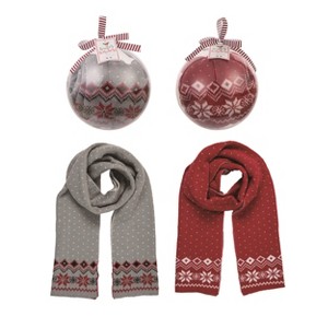 Transpac Snowflake Scarf In Acrylic Ball Ornament Set of 2 Christmas Home Decorations - 1 of 1