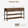 52" Industrial Console Table with 3 Drawers & Open Shelves - Metal Entryway Sofa Table for Behind Couch, Entry or Living Room - 2 of 4